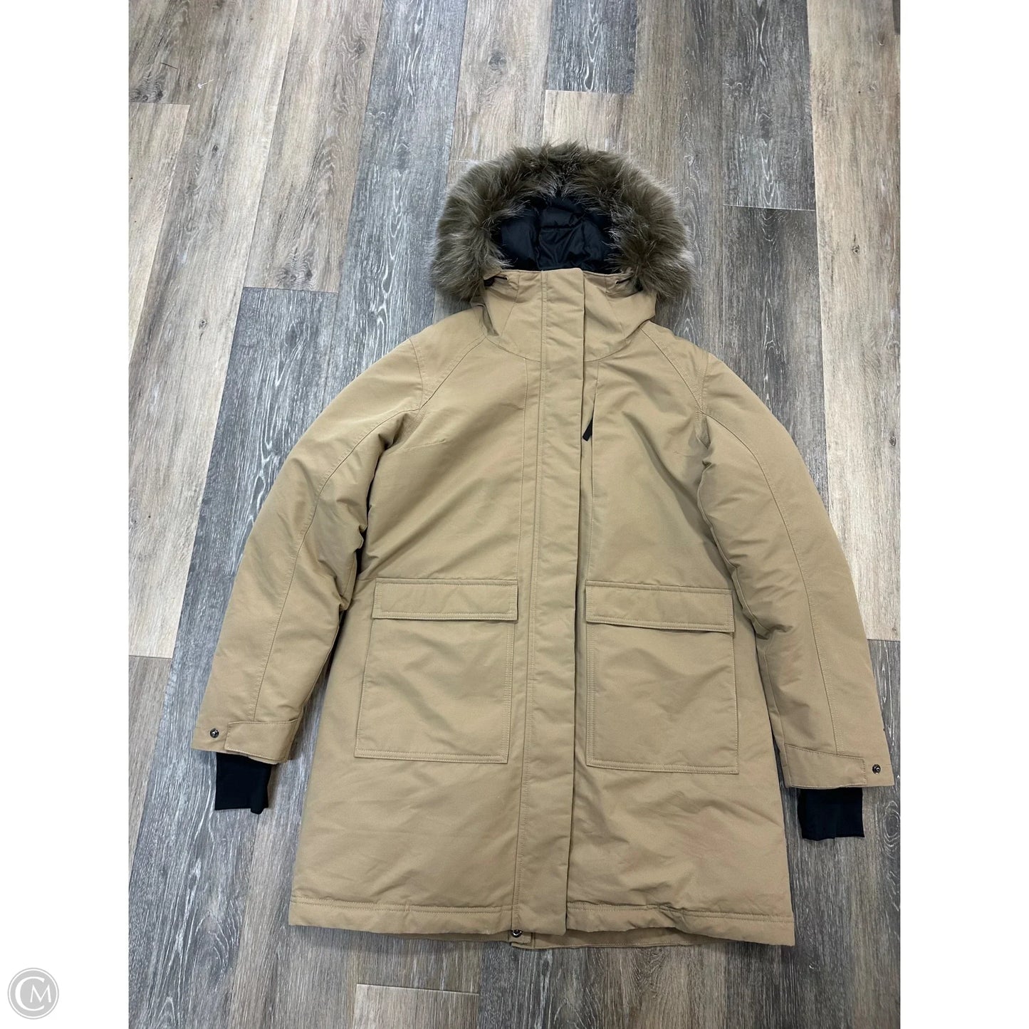 Coat Parka By Columbia In Tan, Size: L