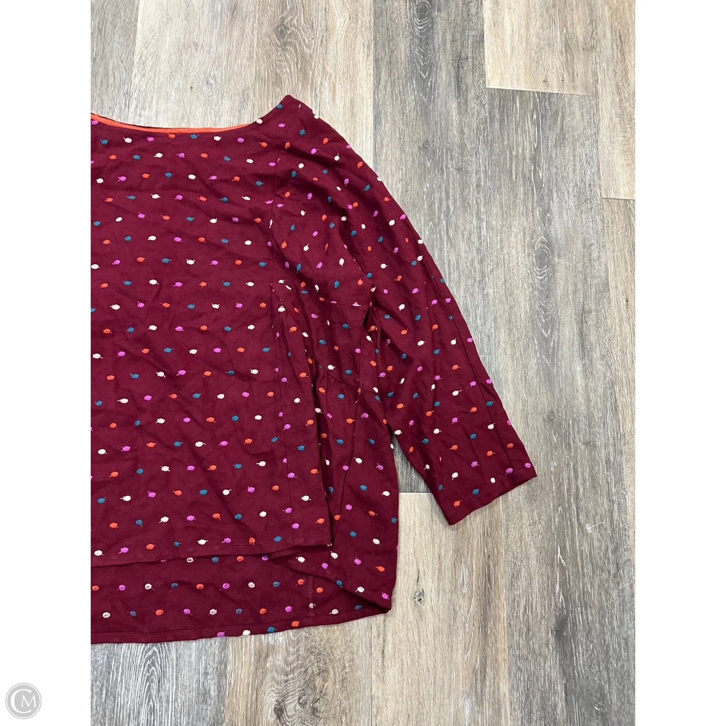 Top Long Sleeve By Maeve In Maroon, Size: S