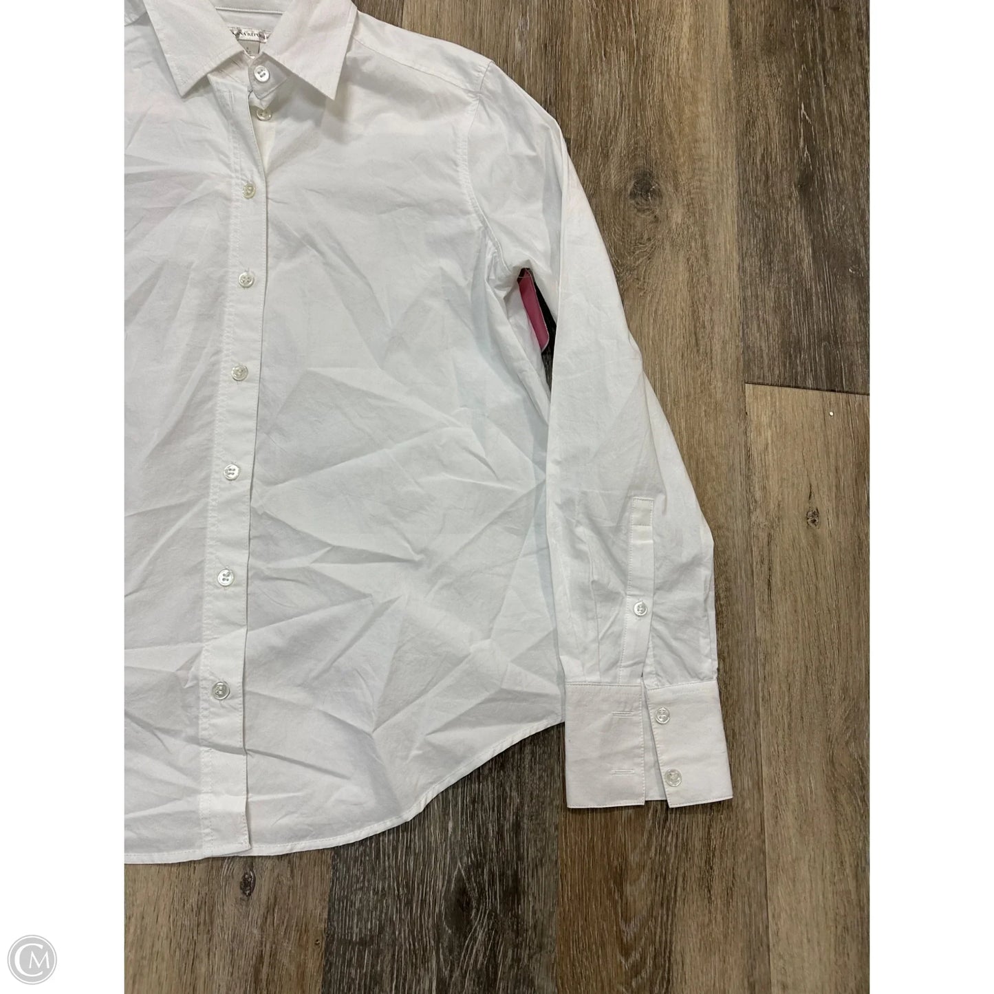 Blouse Long Sleeve By Banana Republic In White, Size: S