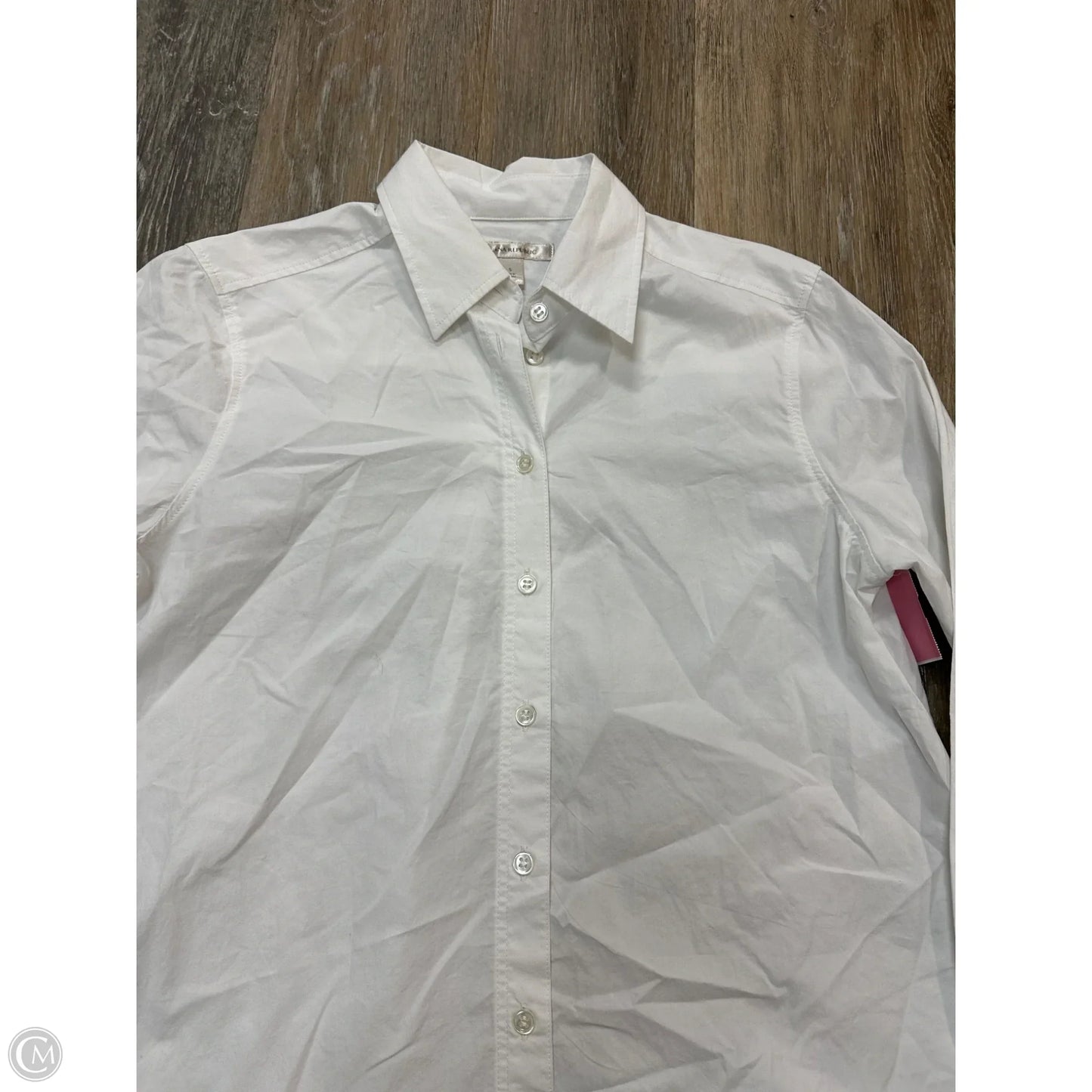 Blouse Long Sleeve By Banana Republic In White, Size: S