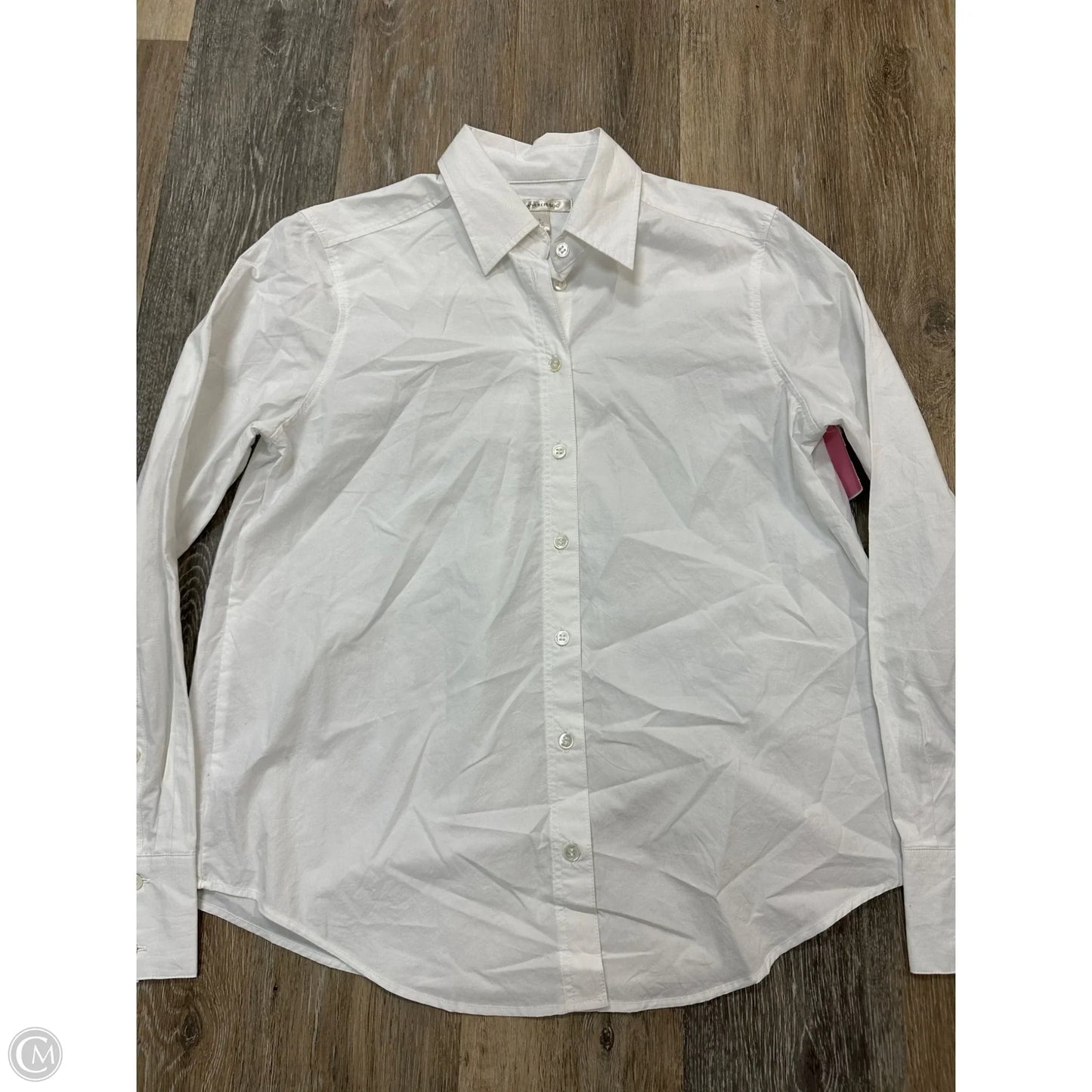 Blouse Long Sleeve By Banana Republic In White, Size: S