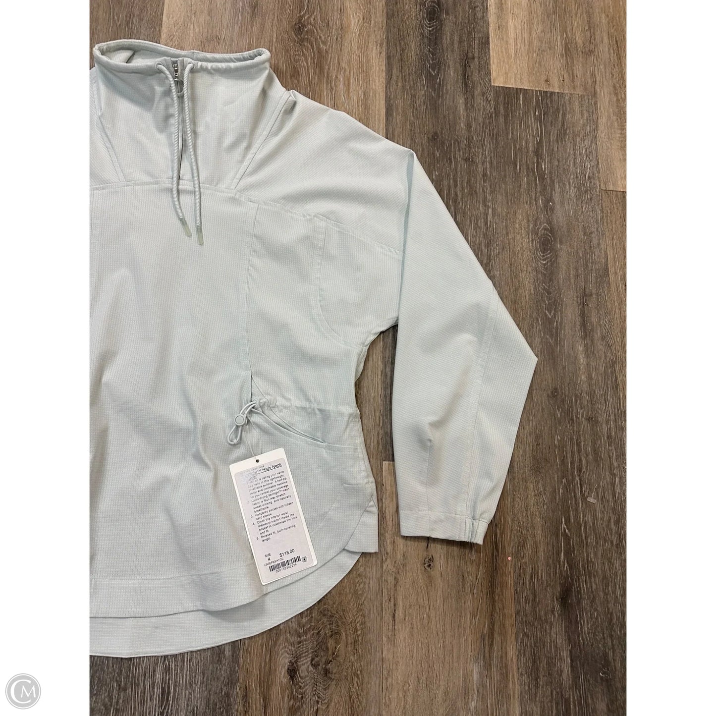 Athletic Top Long Sleeve Collar By Lululemon In Blue, Size: 4