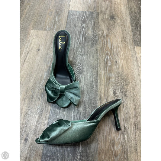 Sandals Heels Stiletto By Lulus In Green, Size: 10
