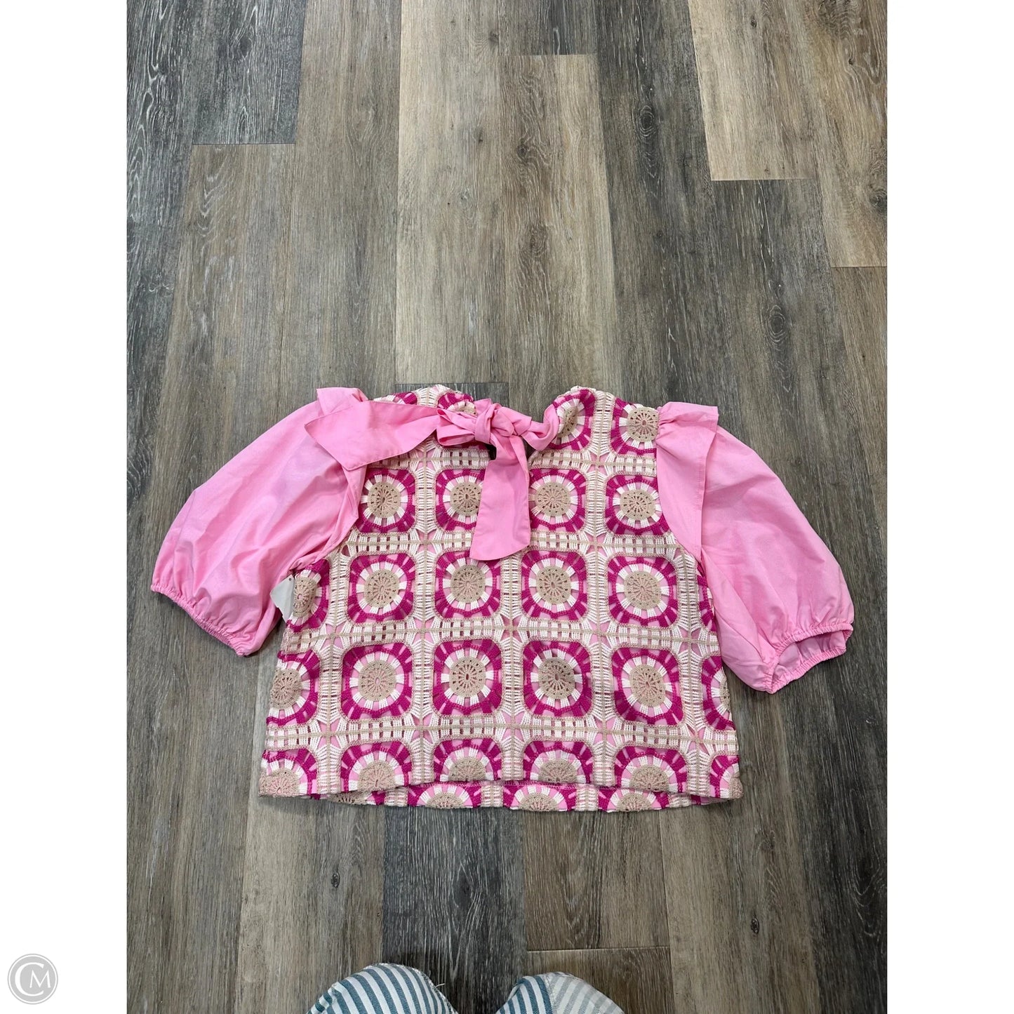 Blouse Short Sleeve By Entro In Pink, Size: L