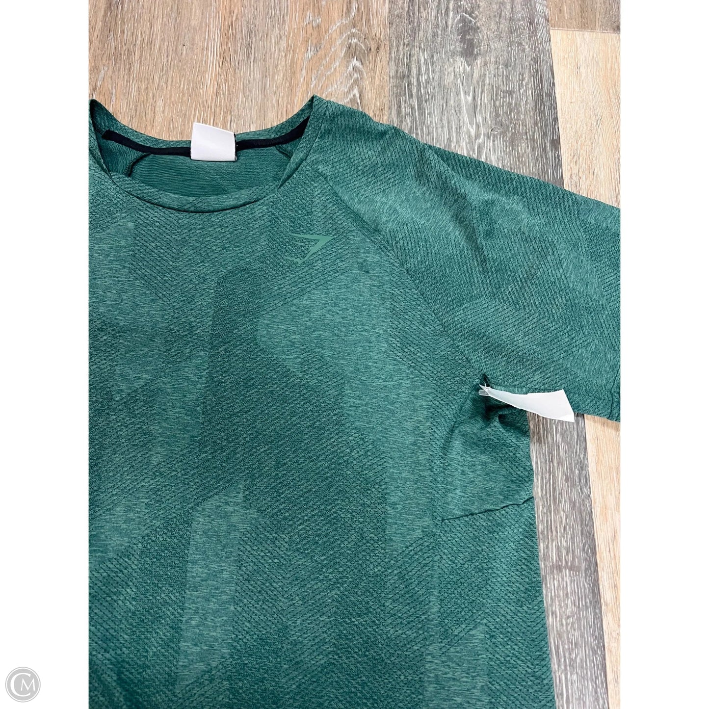 Athletic Top Short Sleeve By Gym Shark In Green, Size: L