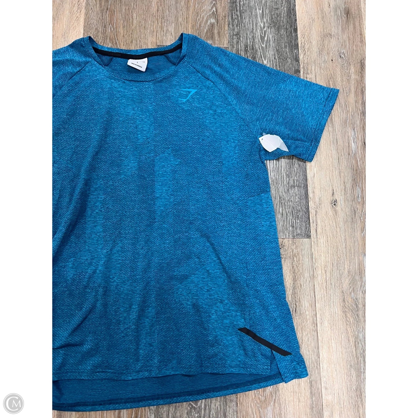 Athletic Top Short Sleeve By Gym Shark In Blue, Size: L