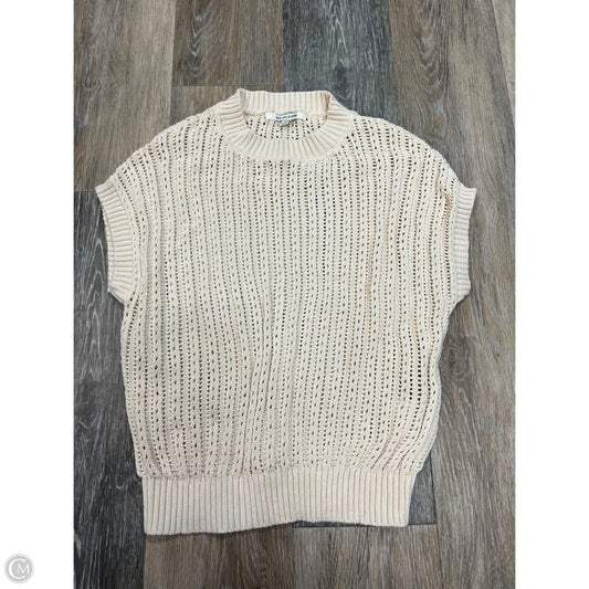 Sweater Short Sleeve By Zoe and Claire In Cream, Size: Xs