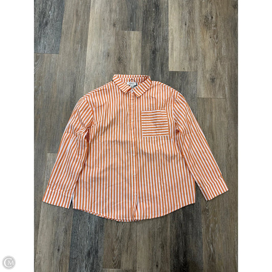 Blouse Long Sleeve By Avara In Striped Pattern, Size: S