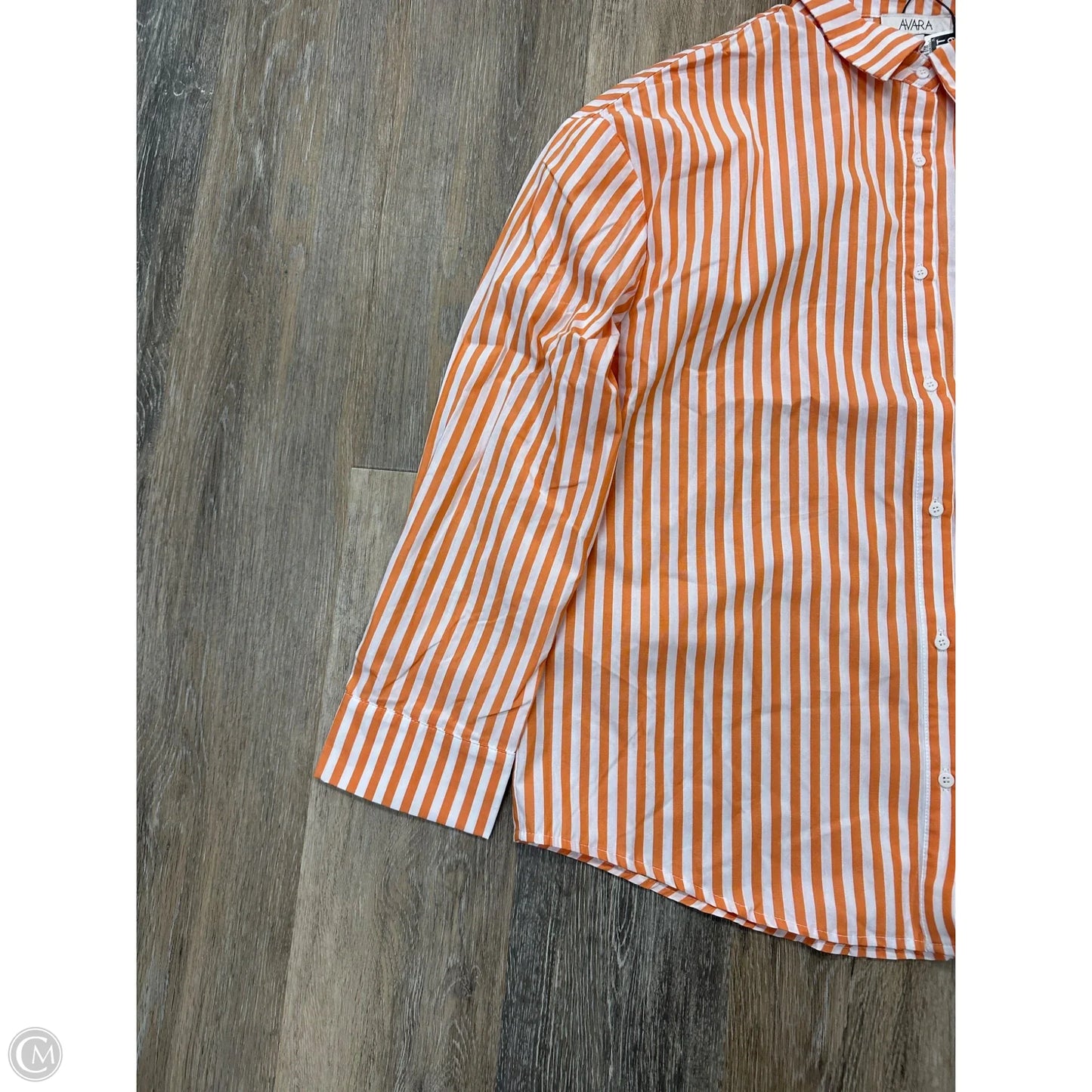 Blouse Long Sleeve By Avara In Striped Pattern, Size: S