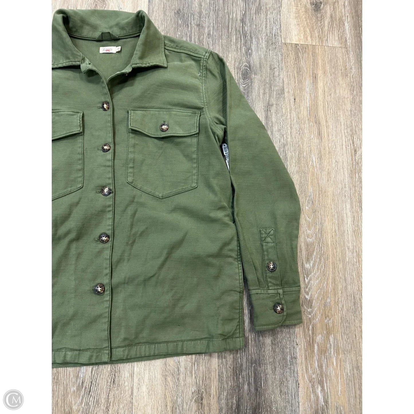 Jacket Shirt By Faherty In Green, Size: S
