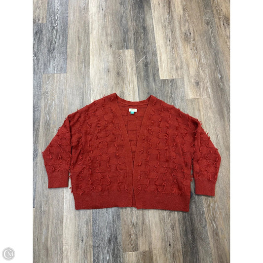 Sweater Cardigan By Maeve In Orange, Size: 2x