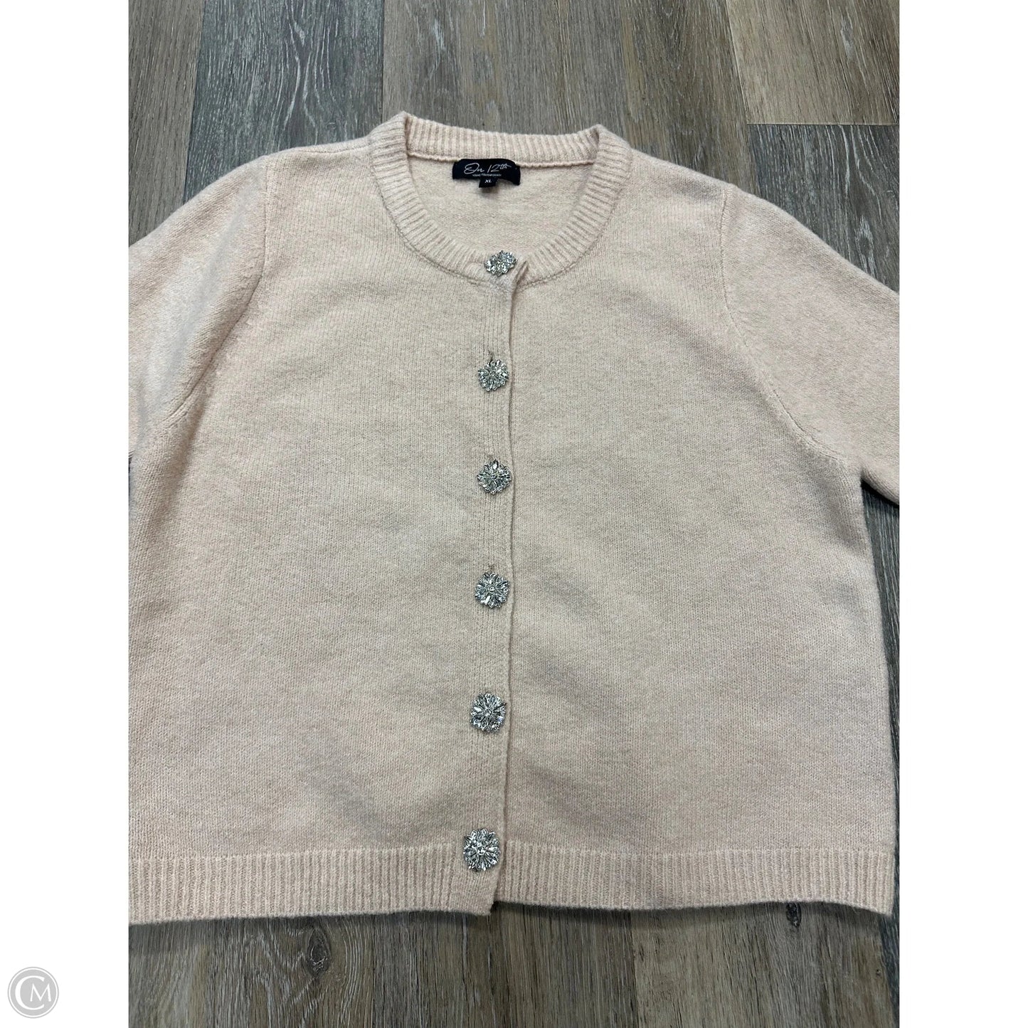 Sweater Short Sleeve By On 12th In Cream, Size: Xl