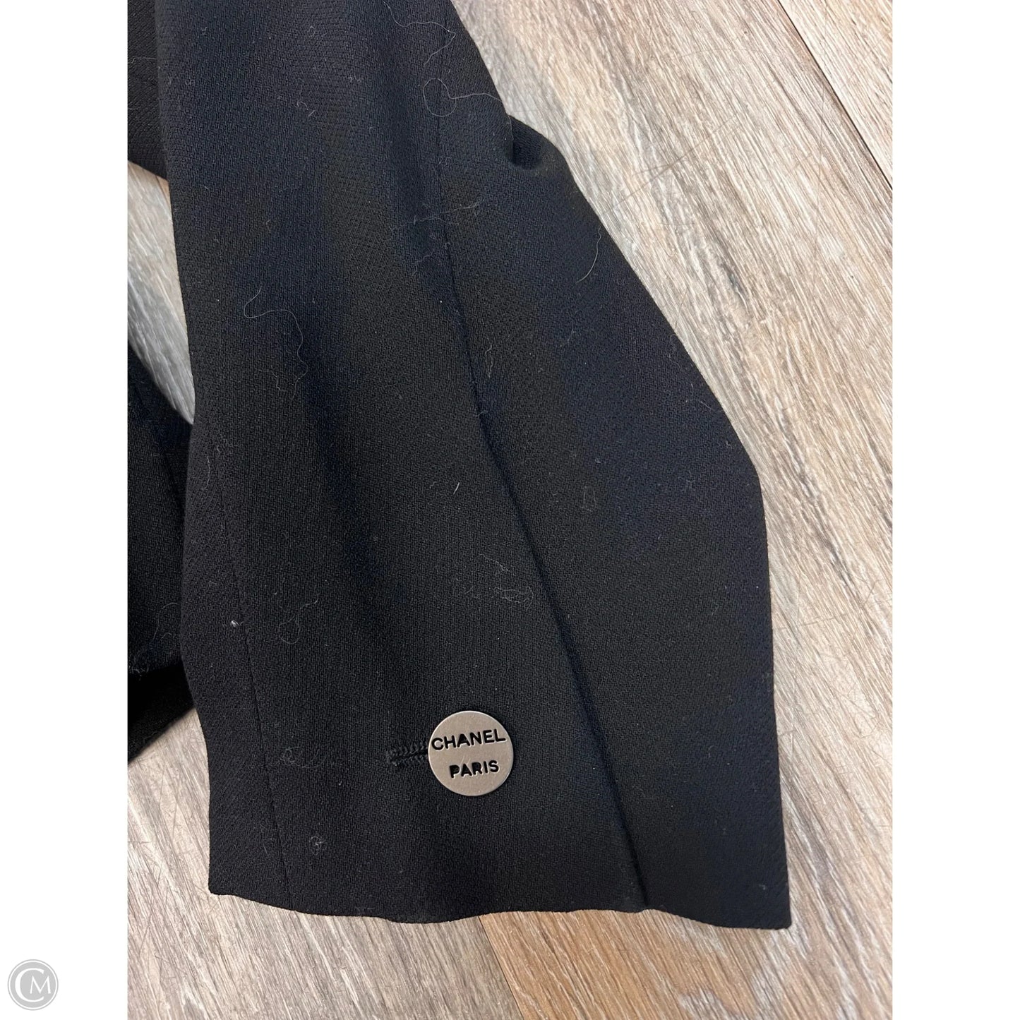 Blazer Luxury Designer By Chanel In Black, Size: M