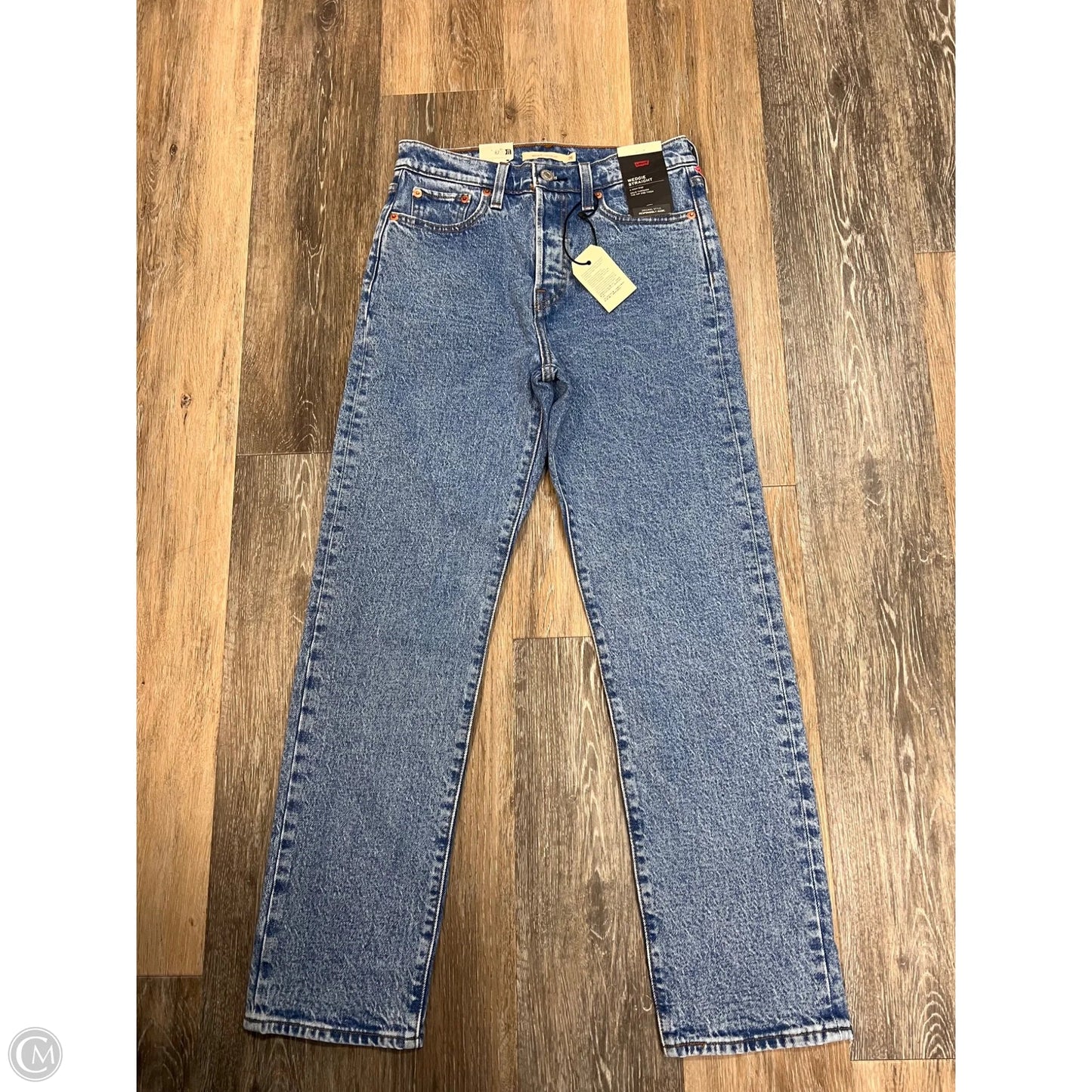 Jeans Straight By Levis In Blue Denim, Size: 2