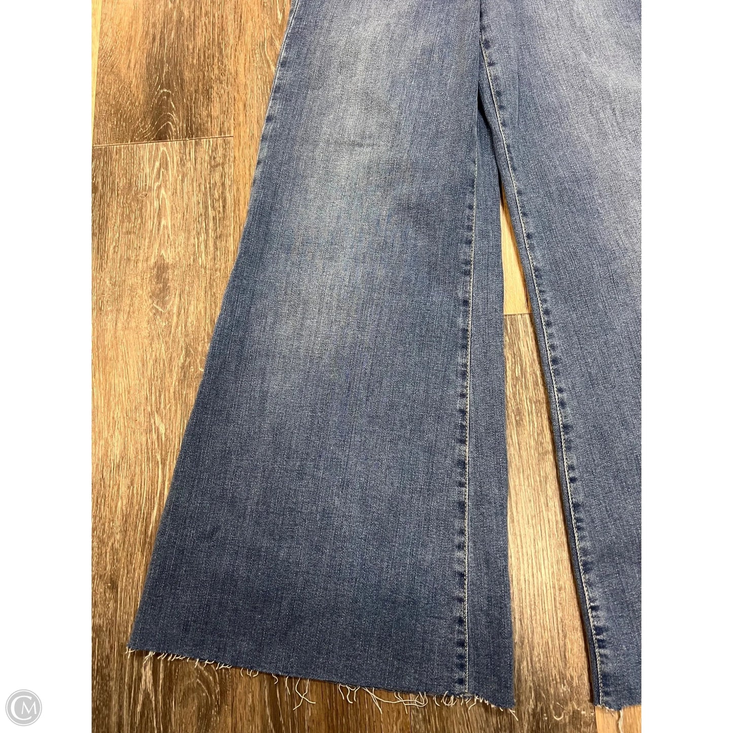 Jeans Wide Leg By Frame In Blue Denim, Size: 0