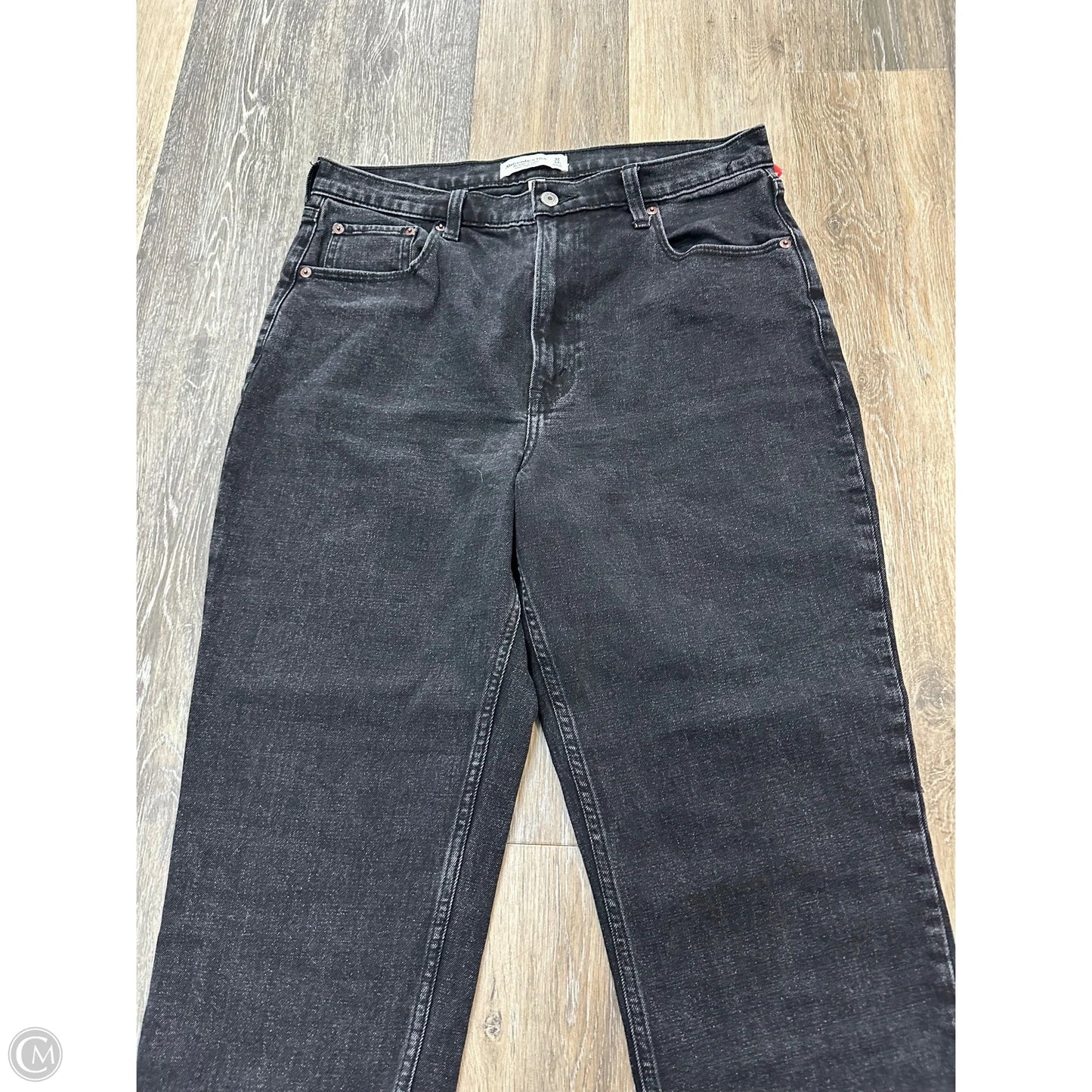 Jeans Straight By Abercrombie And Fitch In Black Denim, Size: 14