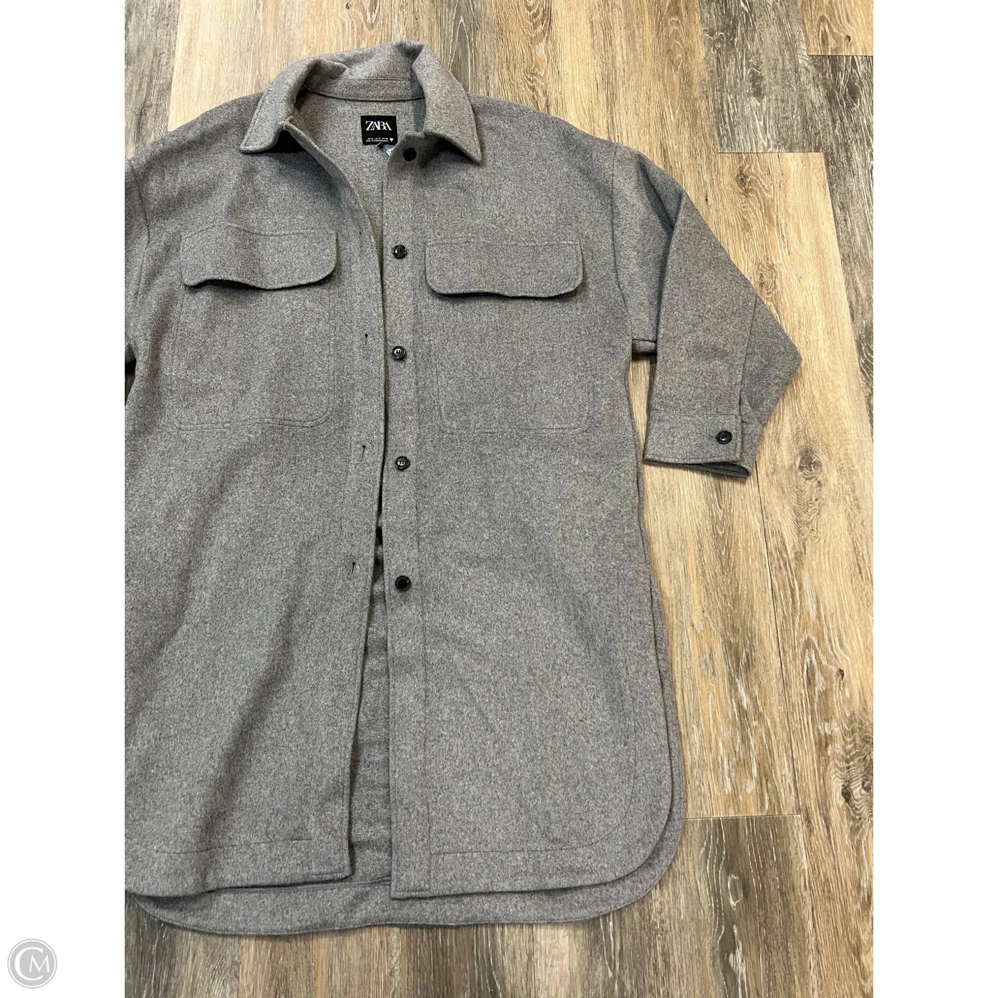 Coat Peacoat By Zara In Grey, Size: M