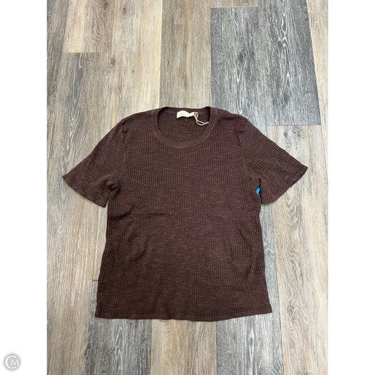 Top Short Sleeve By Faherty In Brown, Size: L