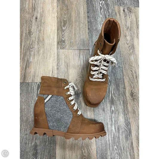Boots Ankle Heels By Sorel In Brown, Size: 9