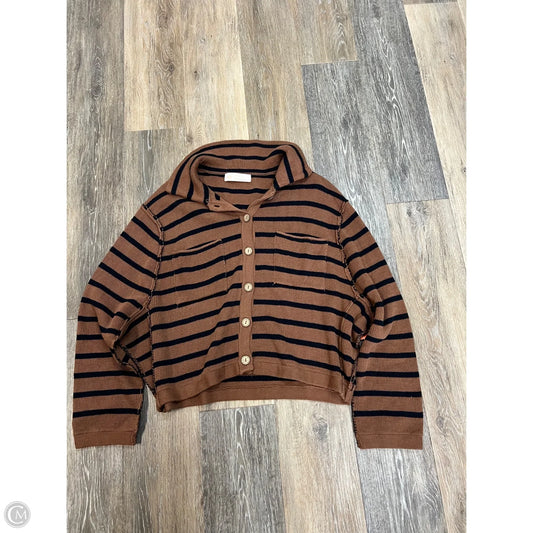 Sweater Cardigan By Leela & Lavender In Striped Pattern, Size: S