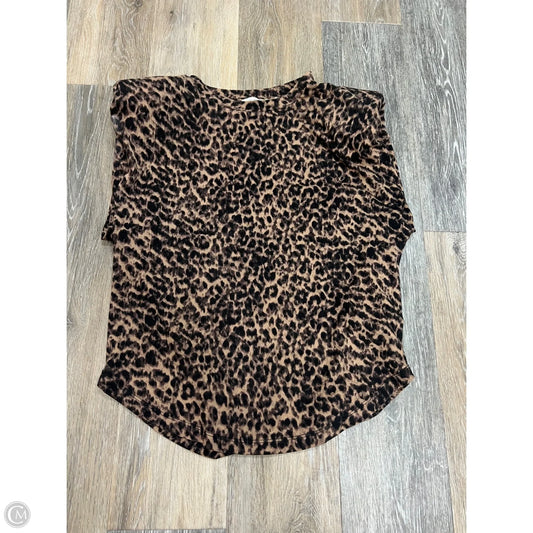 Top Short Sleeve By Good American In Animal Print, Size: Xs
