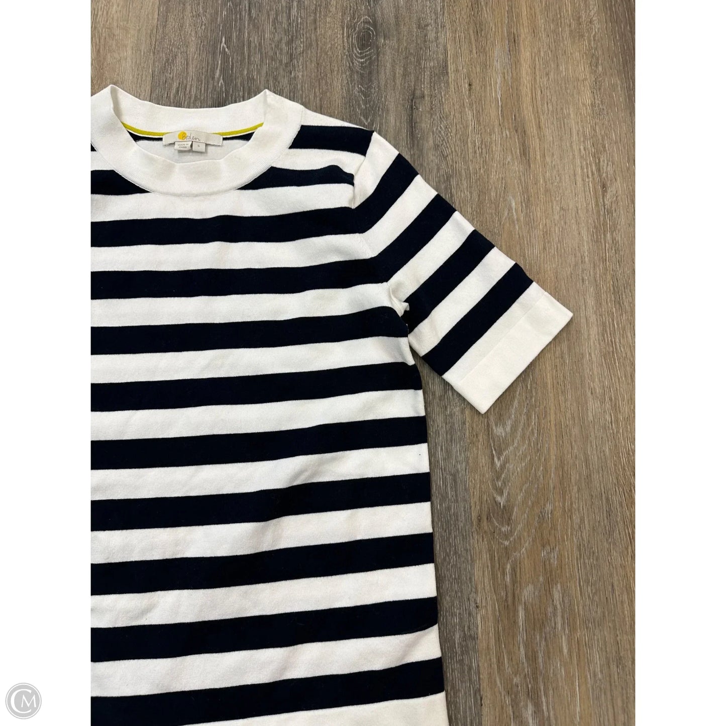Sweater Short Sleeve By Boden In Striped Pattern, Size: S