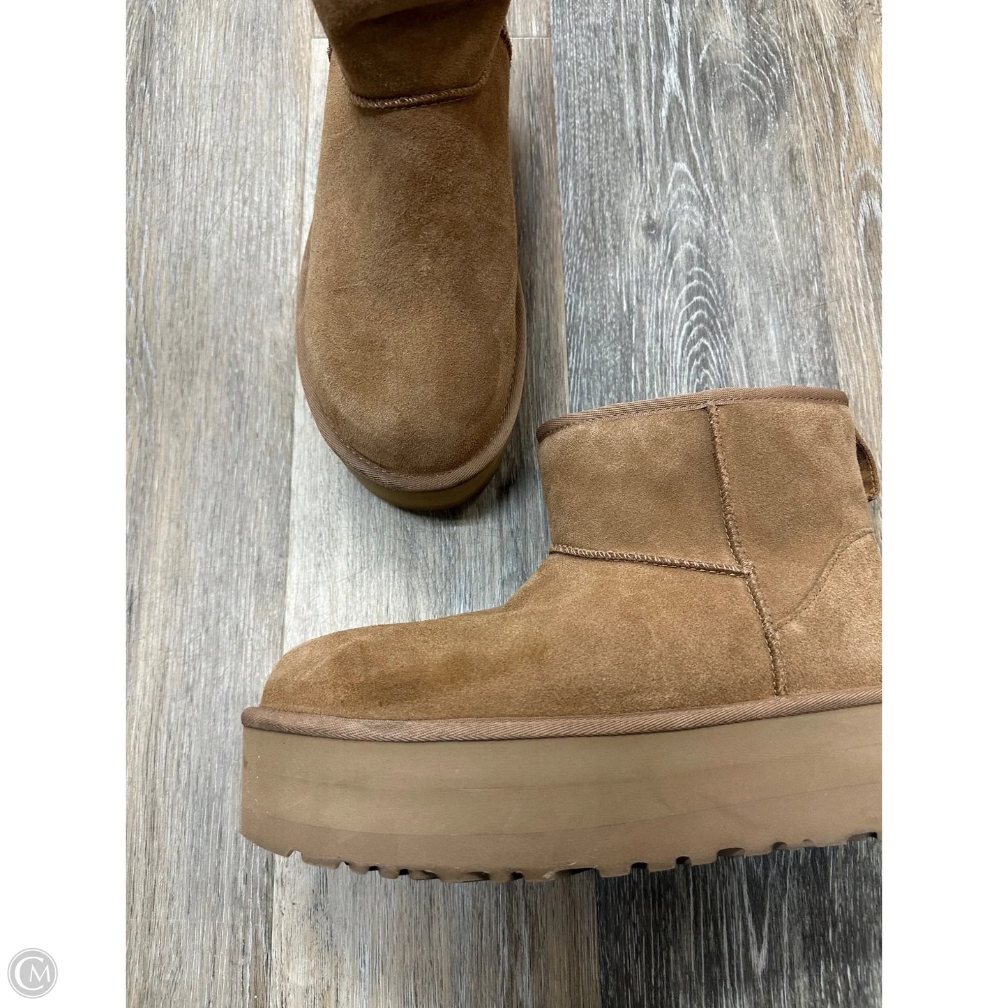 Boots Designer By Ugg In Brown, Size: 10