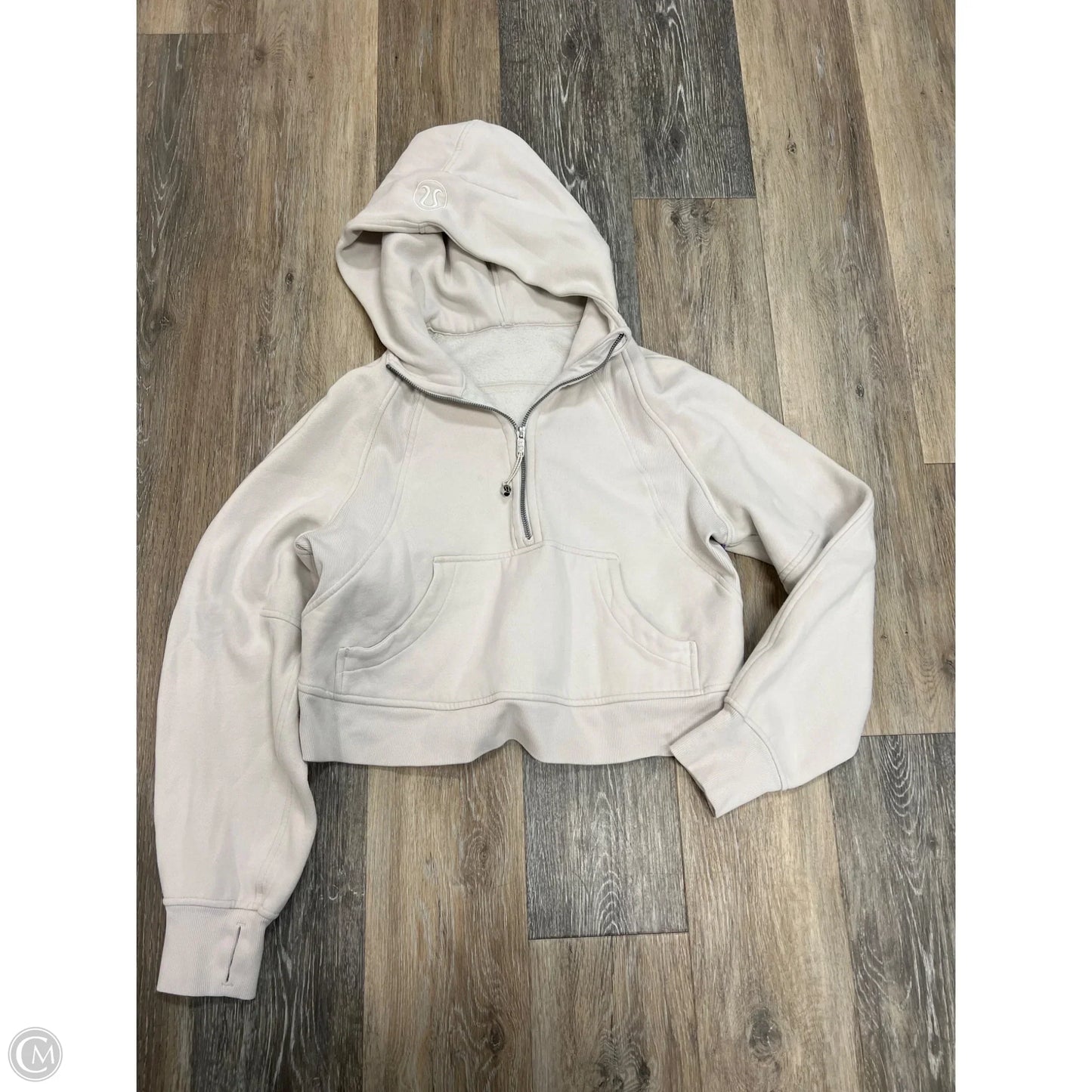 Athletic Sweatshirt Hoodie By Lululemon In Tan, Size: S