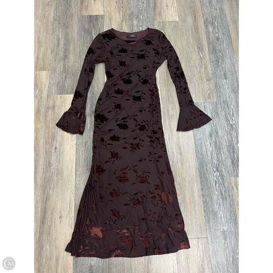 -Dress Party Long By Zesica In Maroon, Size: S
