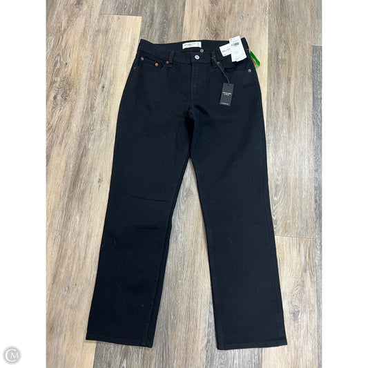 -Jeans Straight By Abercrombie And Fitch In Black Denim, Size: 4