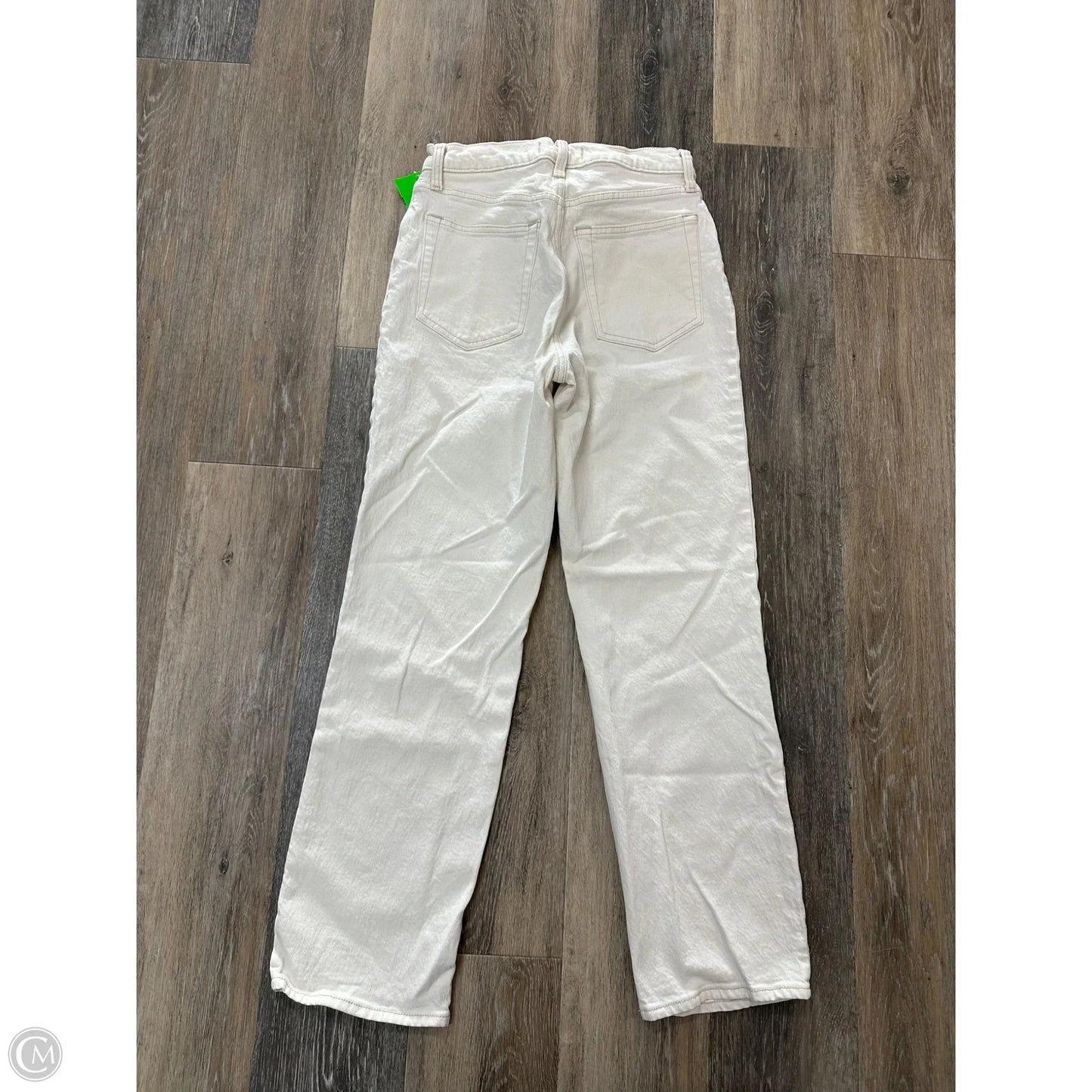 Jeans Straight By Abercrombie And Fitch In Cream Denim, Size: 6 short