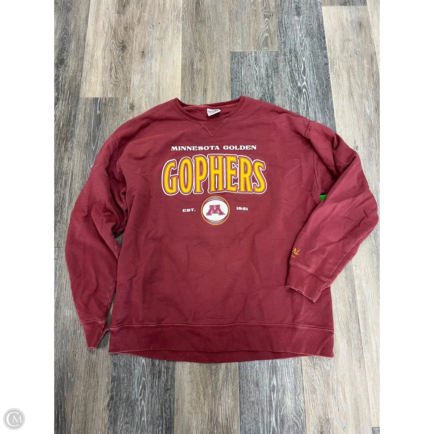 Athletic Sweatshirt By Comfort Wash In Red, Size: L