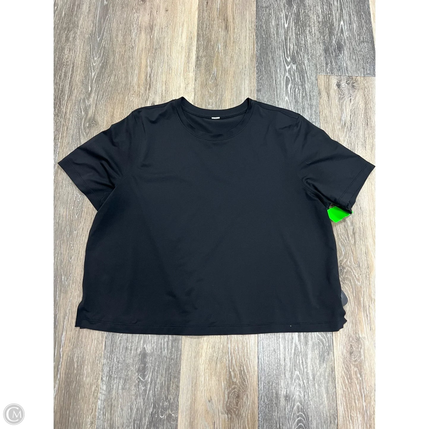 Athletic Top Short Sleeve By Lululemon In Black, Size: L