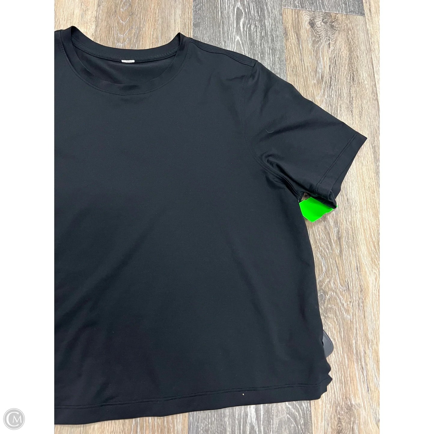 Athletic Top Short Sleeve By Lululemon In Black, Size: L