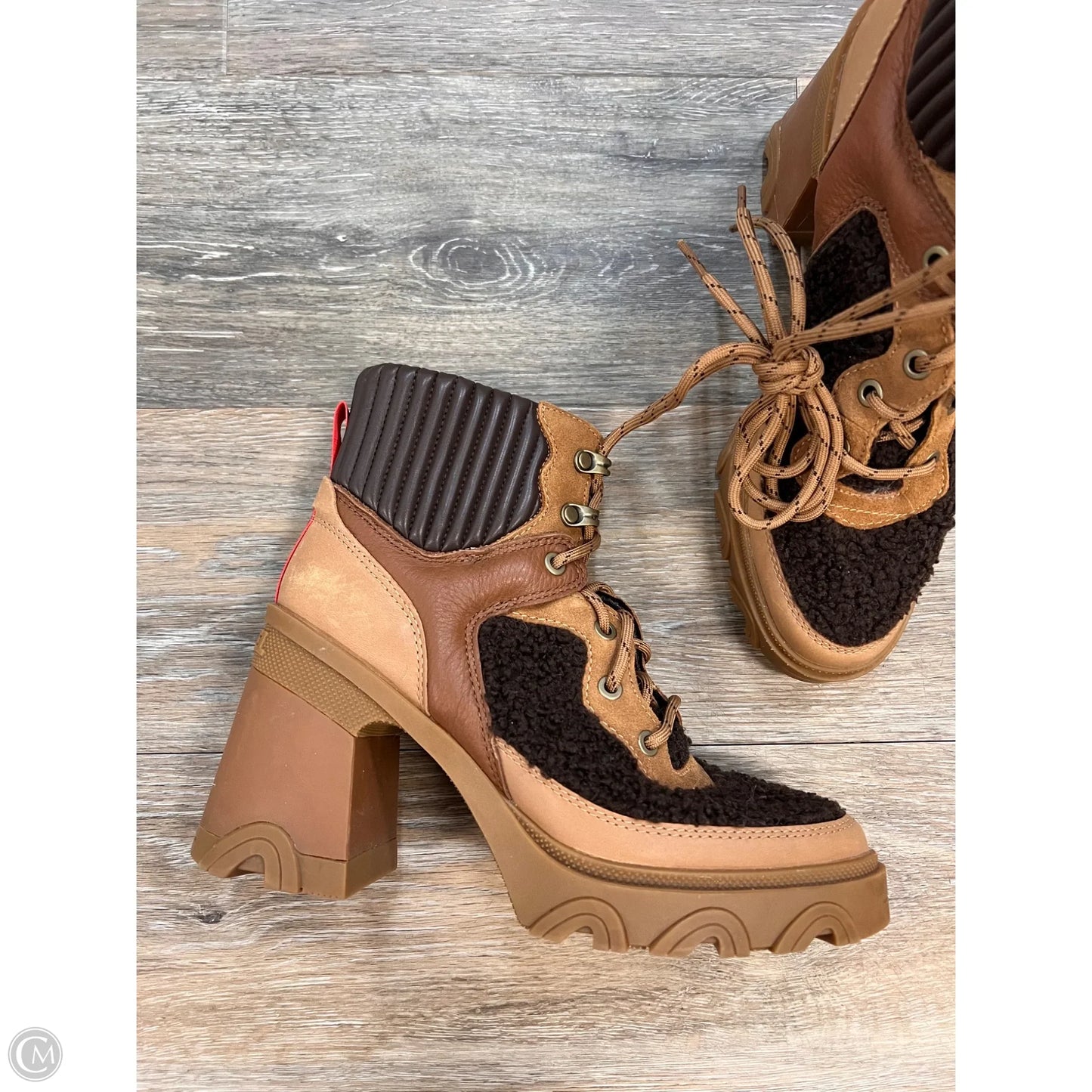 Boots Ankle Heels By Sorel In Brown, Size: 7.5