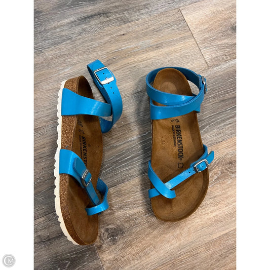 Sandals Flats By Birkenstock In Blue, Size: 9