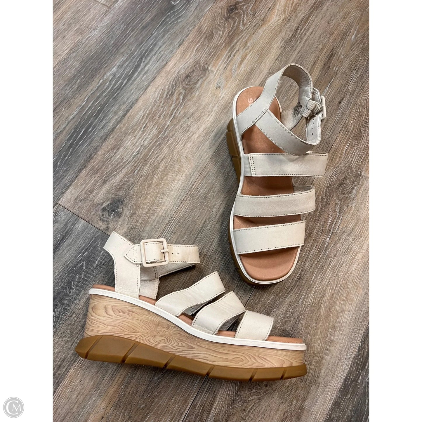 Sandals Heels Wedge By Sorel In Cream, Size: 9.5