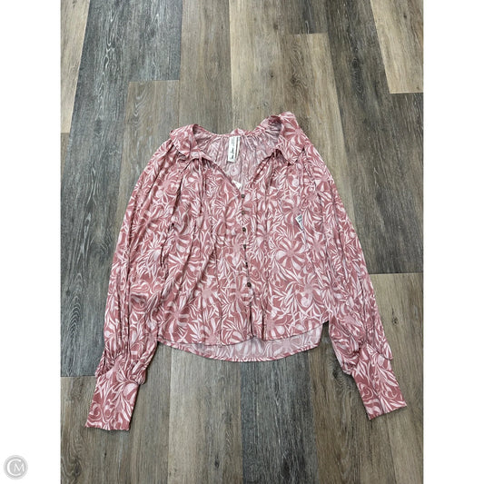 Top Long Sleeve By Anthropologie In Pink, Size: S