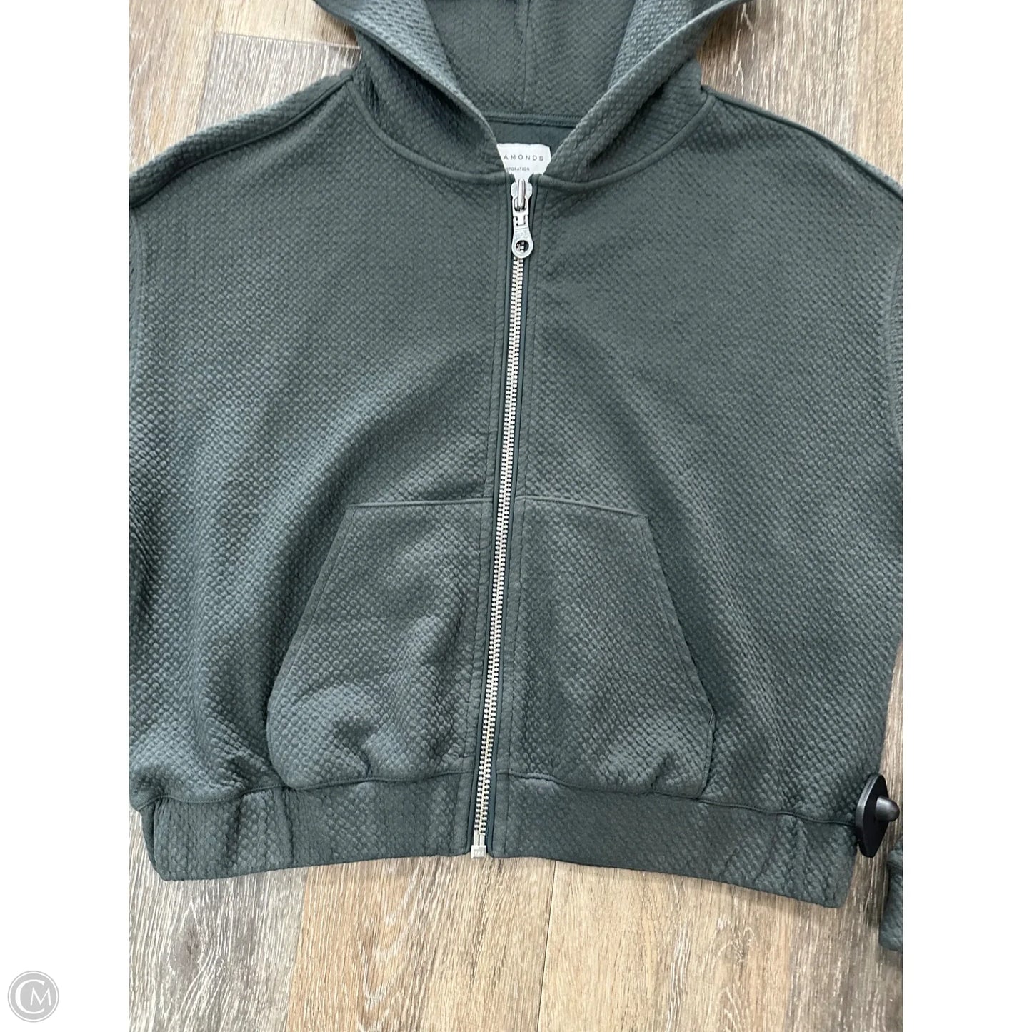 Athletic Sweatshirt Hoodie By 7 Diamonds In Grey, Size: M