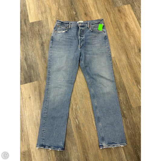 Jeans Straight By Agolde In Blue Denim, Size: 10