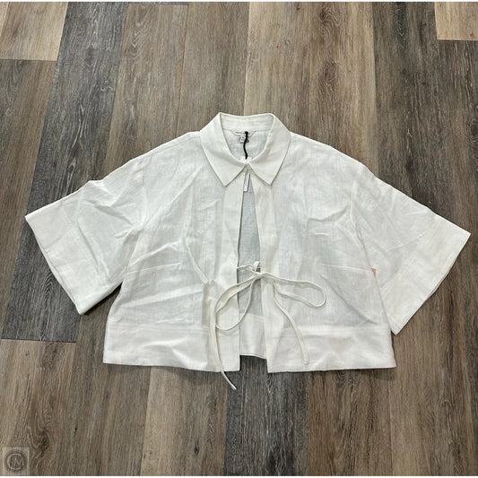 Blouse Short Sleeve By Banana Republic In Cream, Size: L