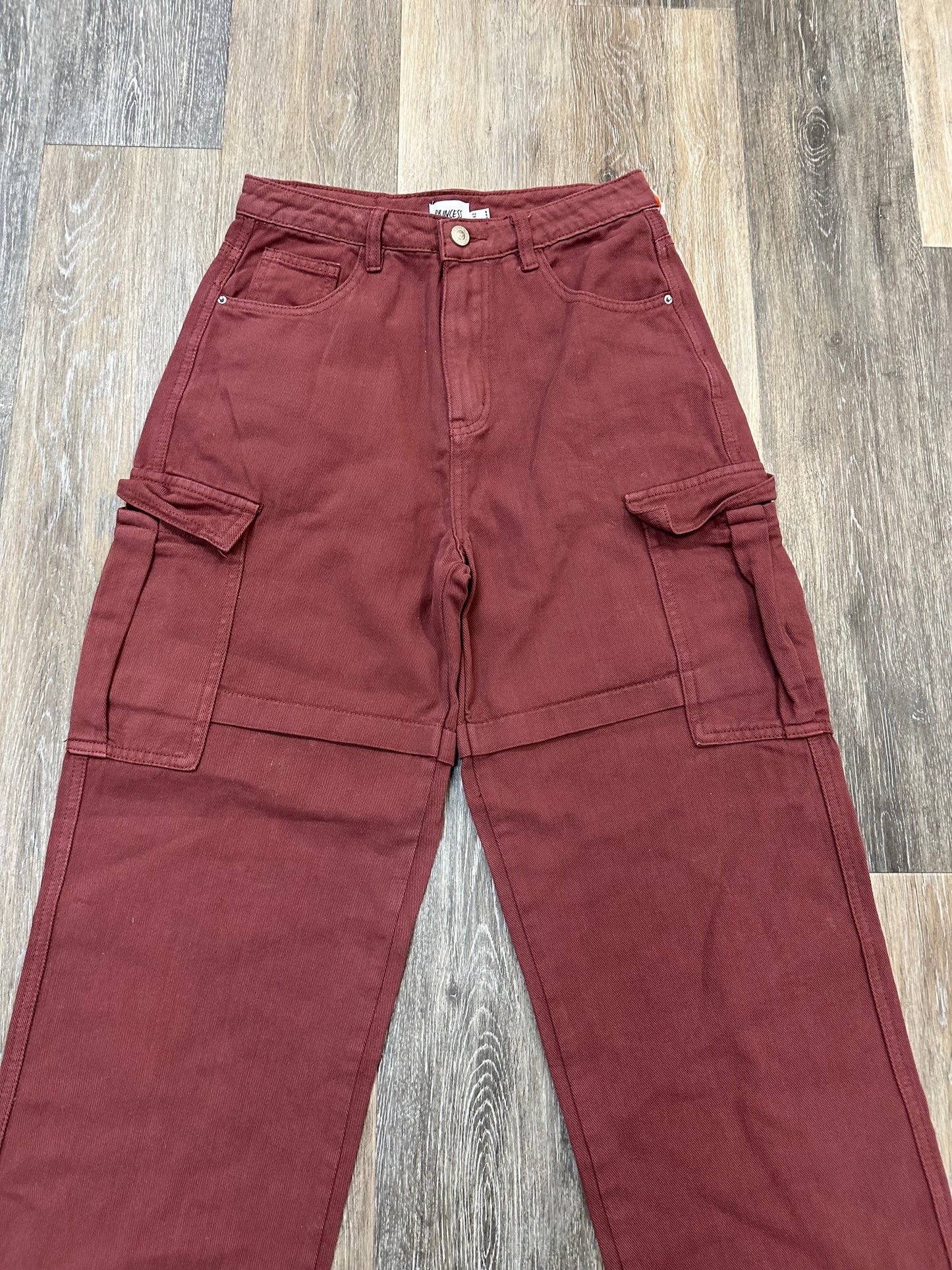 Jeans Straight By Princess Polly In Red Denim, Size: 4