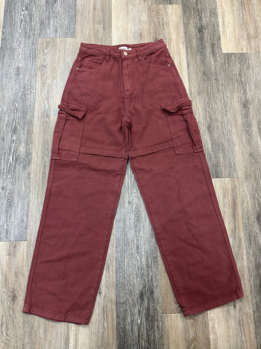 Jeans Straight By Princess Polly In Red Denim, Size: 4