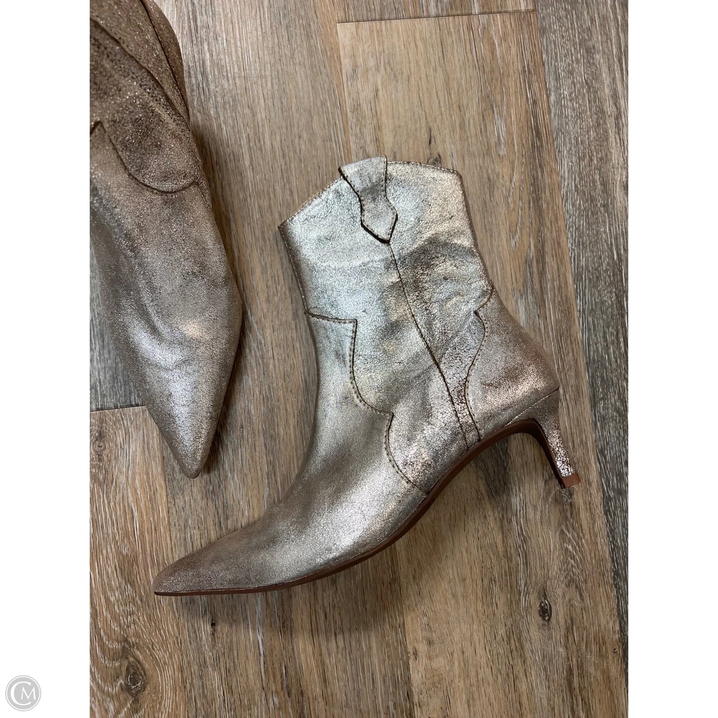 Boots Ankle Heels By Seychelles In Silver, Size: 9.5
