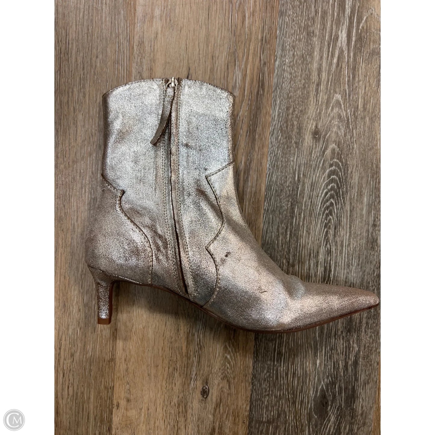Boots Ankle Heels By Seychelles In Silver, Size: 9.5