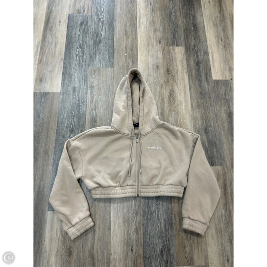 Athletic Sweatshirt Hoodie By Alphalete In Tan, Size: L