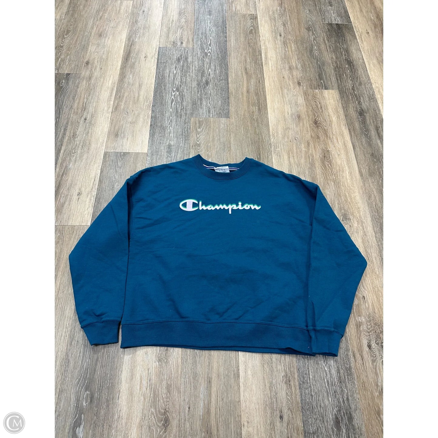 Athletic Sweatshirt Crewneck By Champion In Blue, Size: L