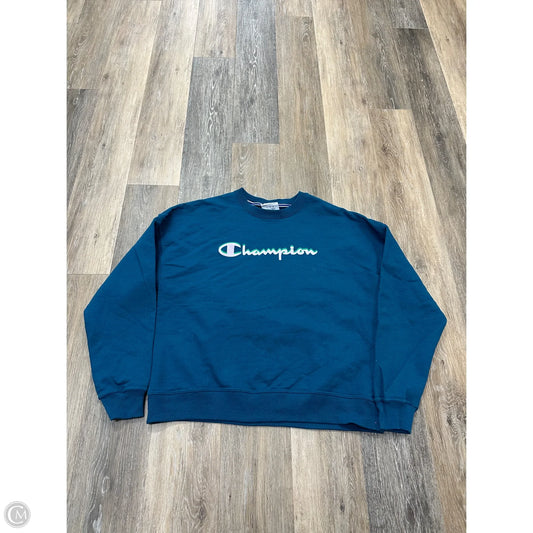 Athletic Sweatshirt Crewneck By Champion In Blue, Size: L