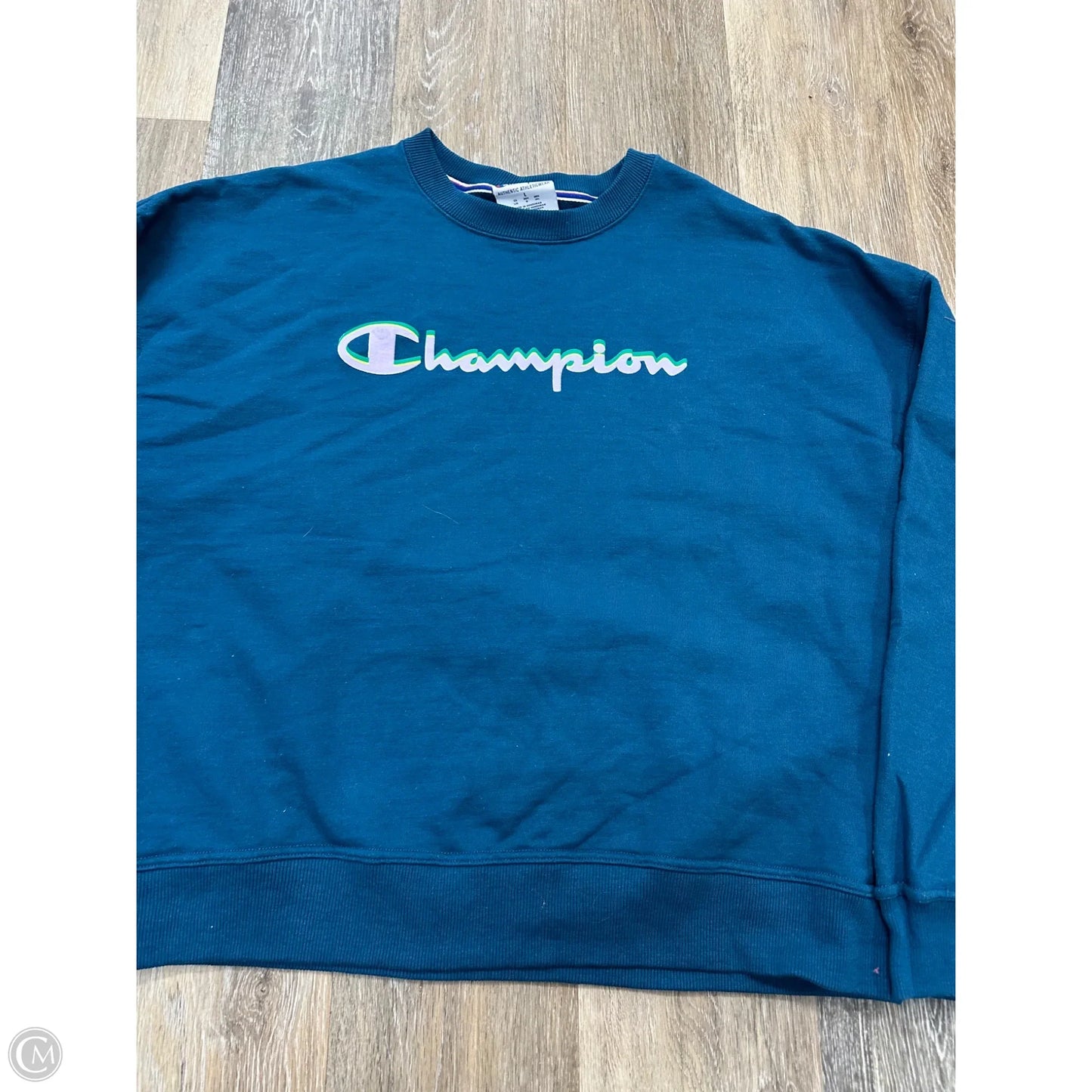 Athletic Sweatshirt Crewneck By Champion In Blue, Size: L