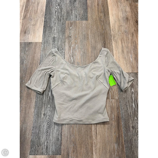 Athletic Top Short Sleeve By Lululemon In Tan, Size: 6